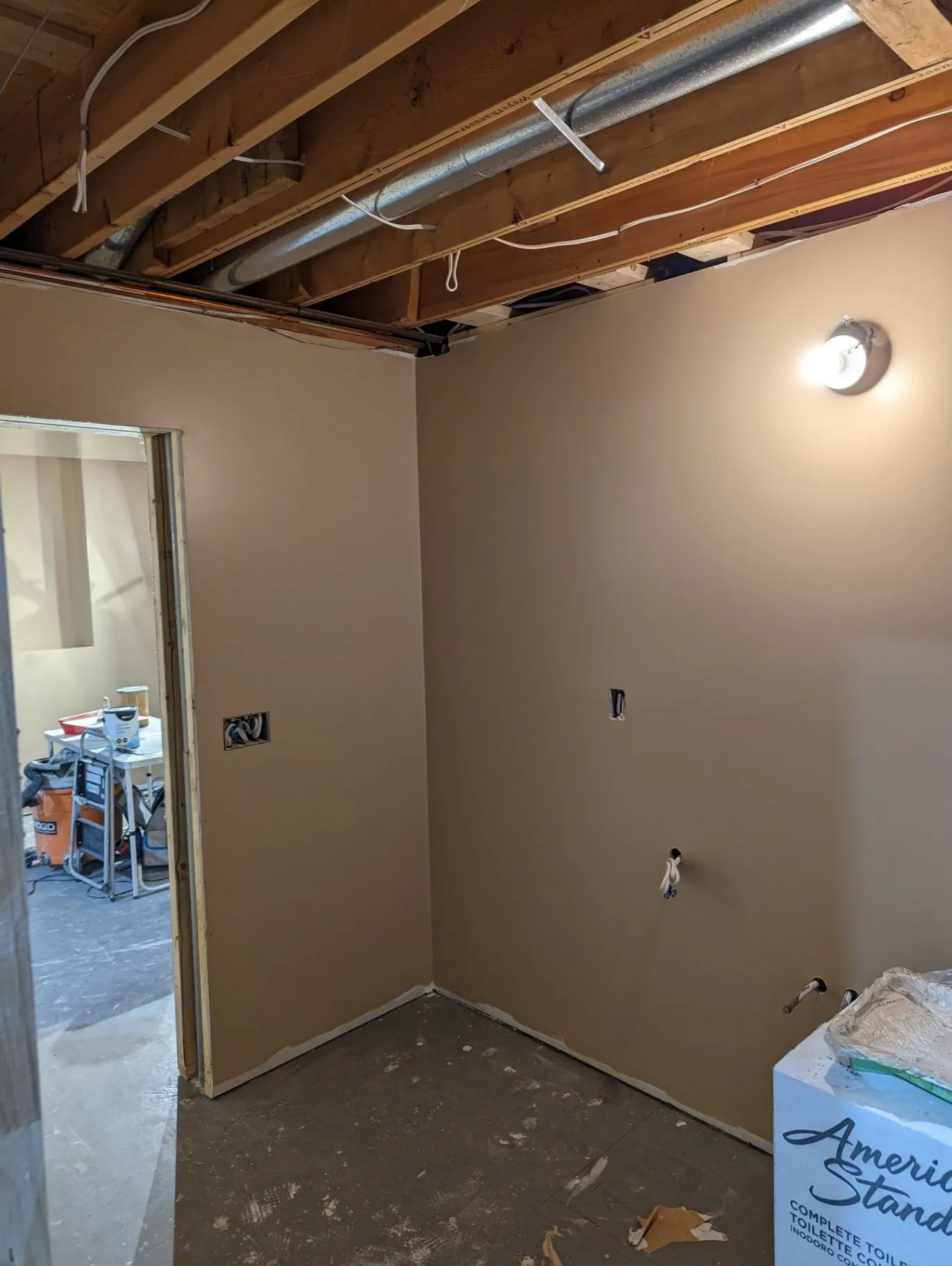 Basement wall and mechanical work in progress