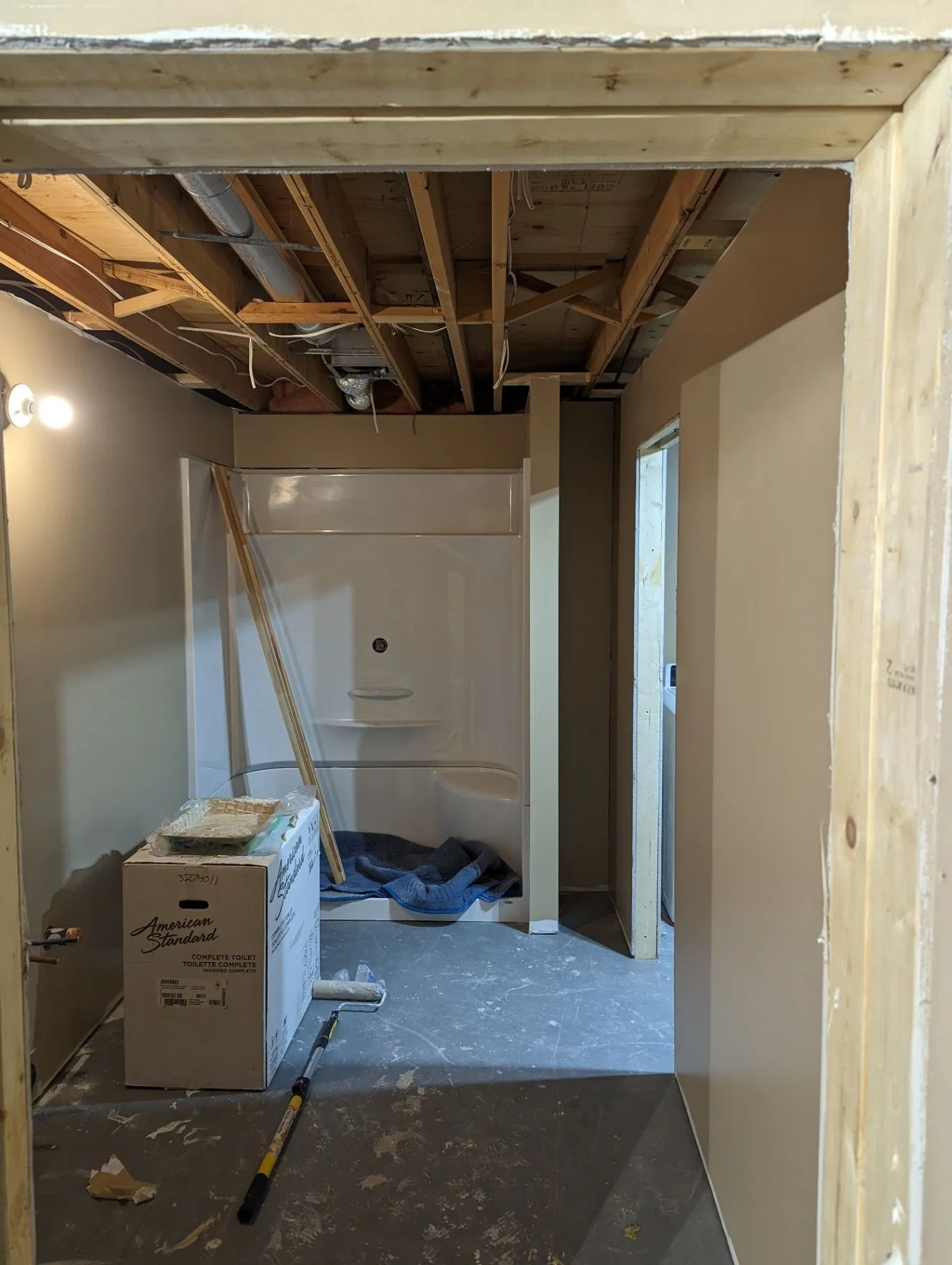 Interior doorway and wall work in progress